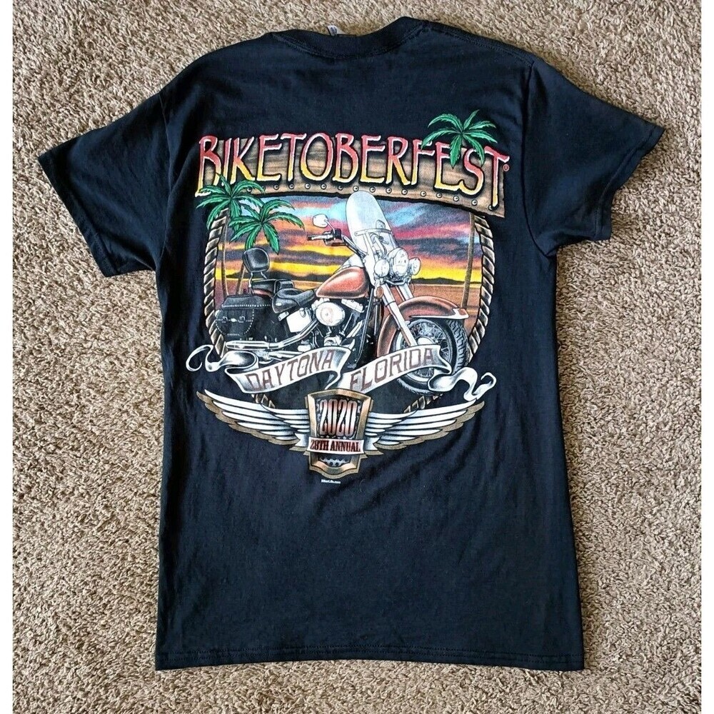 Daytona Florida Biketoberfest T-Shirt Men's Small Black Short Sleeve